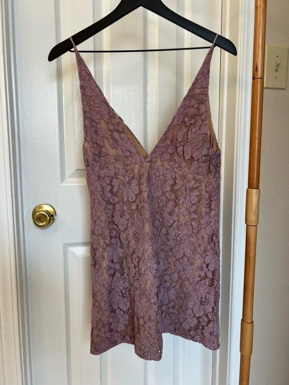 Free People Mauve Floral Lace Dress